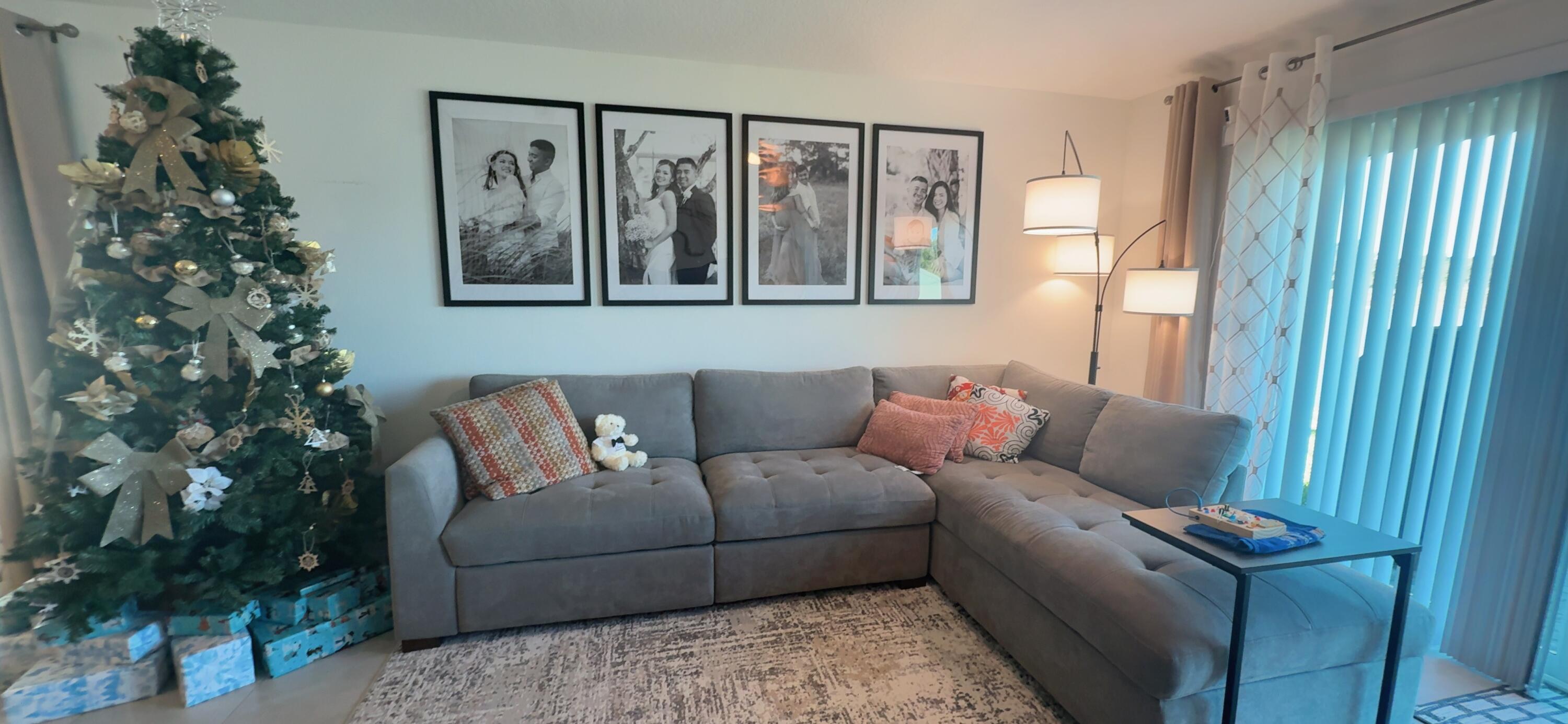 682 Papillon Street Southwest Palm Bay, FL 32908 - Photo 18 of 30 a living room with furniture and a potted plant