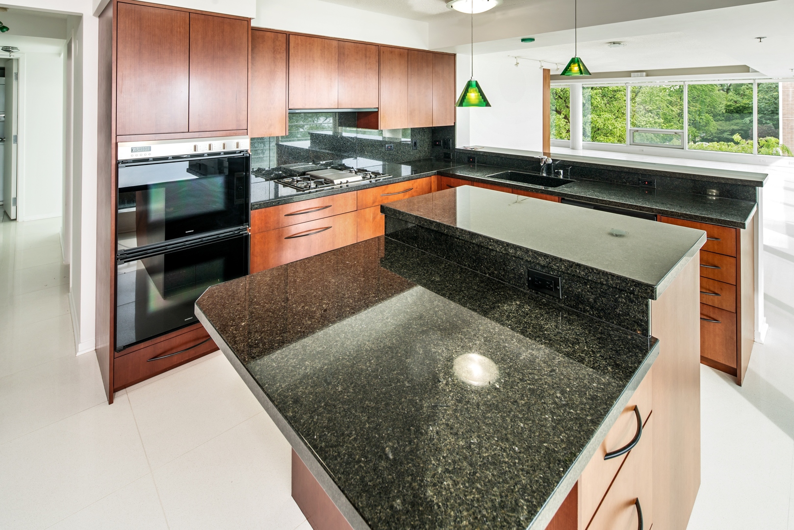 1618 Sheridan Road, Unit 5 Wilmette, IL 60091 - Photo 4 of 11 a kitchen with granite countertop a stove sink and cabinets