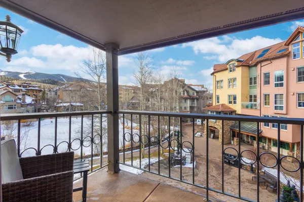 a view of a city from a balcony