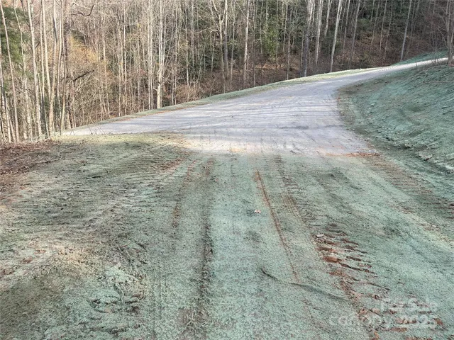 a view of backyard with wooden fence