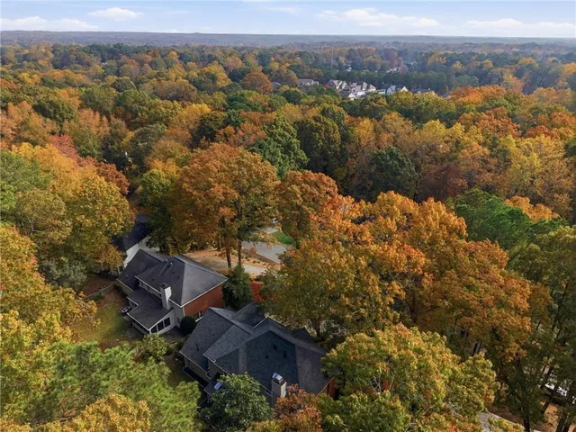 an aerial view of multiple house