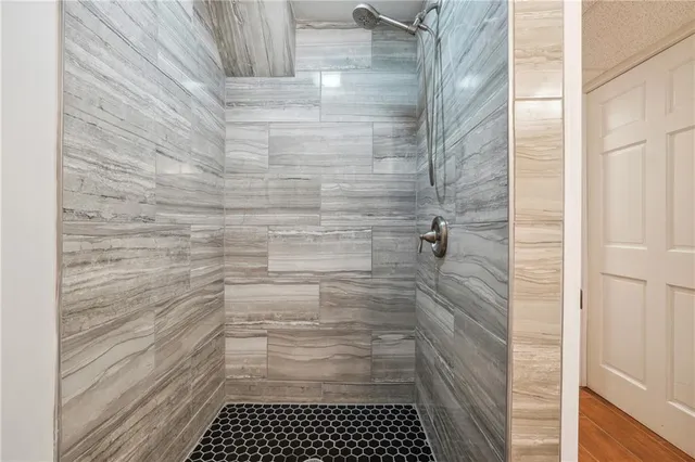 a bathroom with a shower