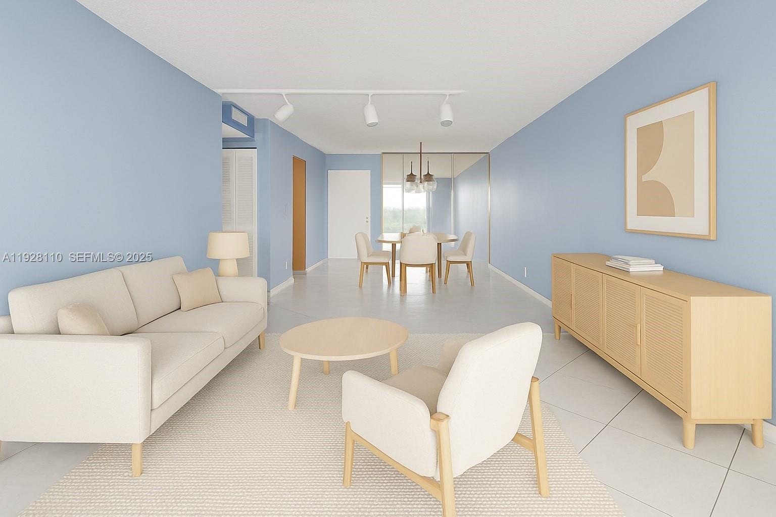 1825 West 44th Place, Unit 1111 Hialeah, FL 33012 - Photo 6 of 22 a living room with furniture and a dining table with chairs