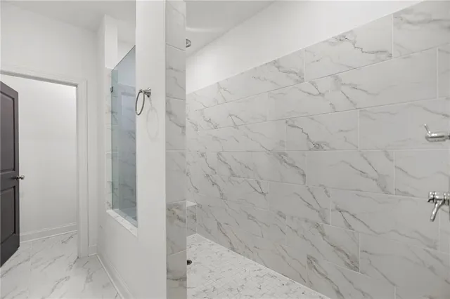 a bathroom with a shower