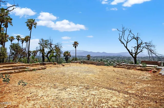 a view of a backyard of a house