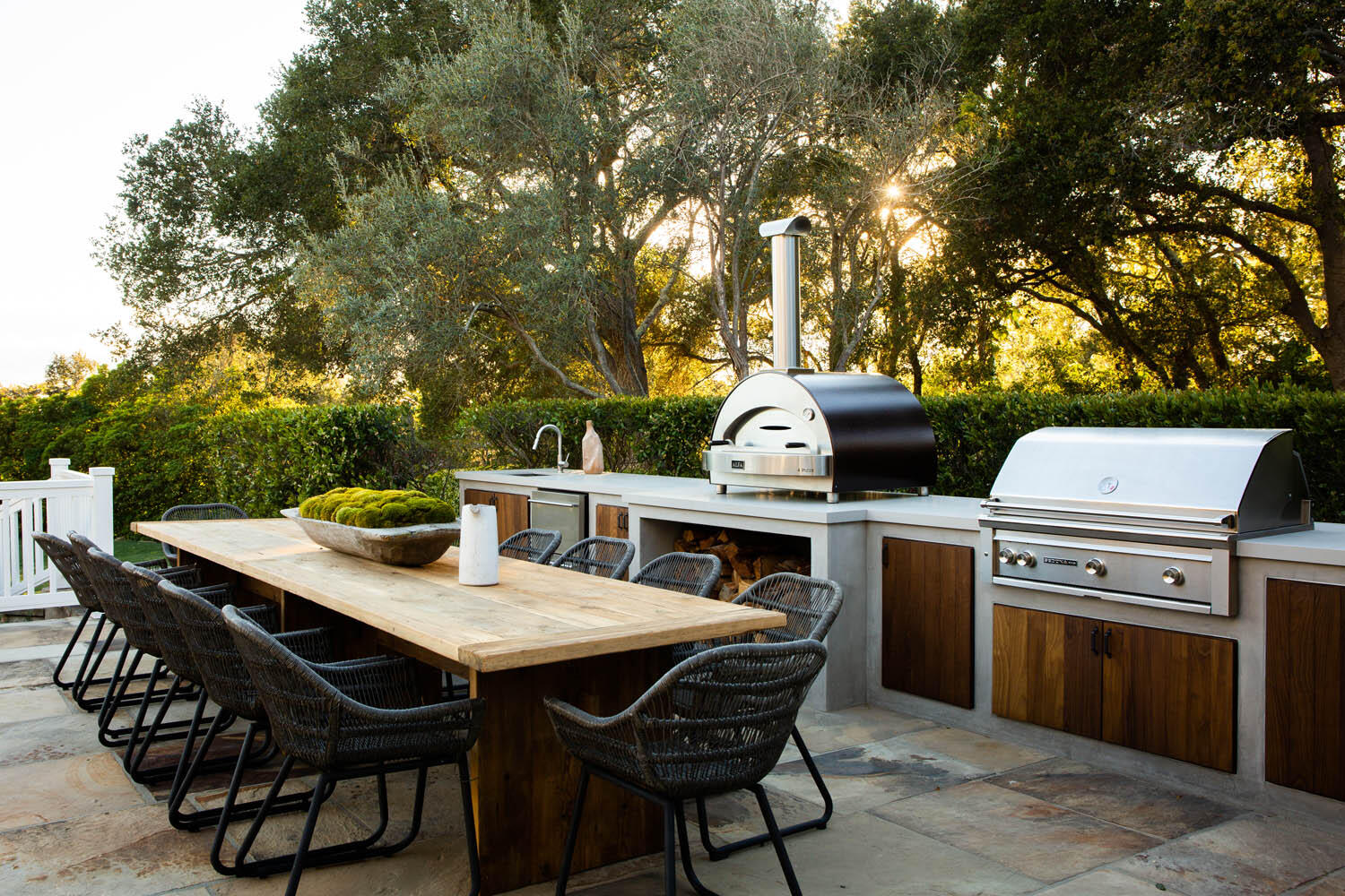 830 Riven Rock Road Montecito, CA 93108 - Photo 11 of 36 a view of a dinning table and chairs in the roof deck