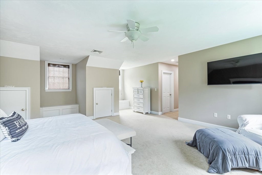 176 Marion Road Middleboro, MA 02346 - Photo 21 of 41 a spacious bedroom with a bed and a flat screen tv