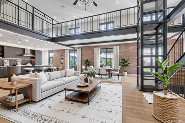 a living room with furniture