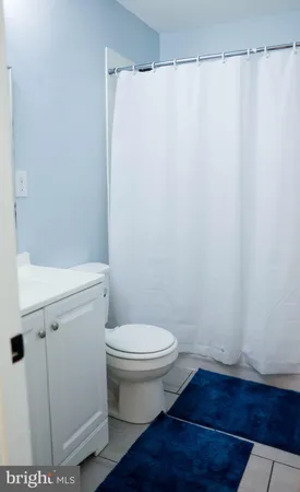 a white toilet sitting next to a shower curtain