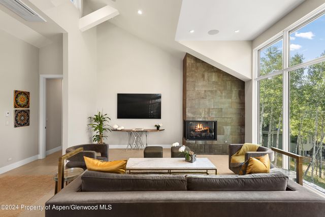 a view of a balcony with mountain view