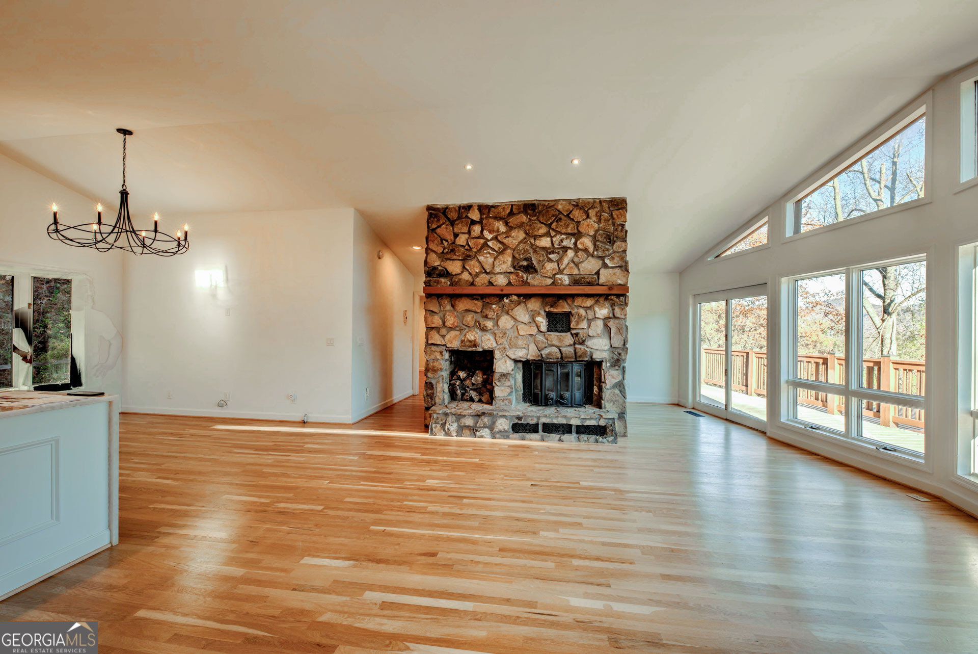 5019 Wolffork Road Rabun Gap, GA 30568 - Photo 12 of 52 a view of kitchen and dining room with wooden floor
