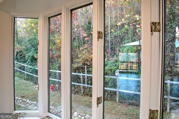 a view of backyard from window