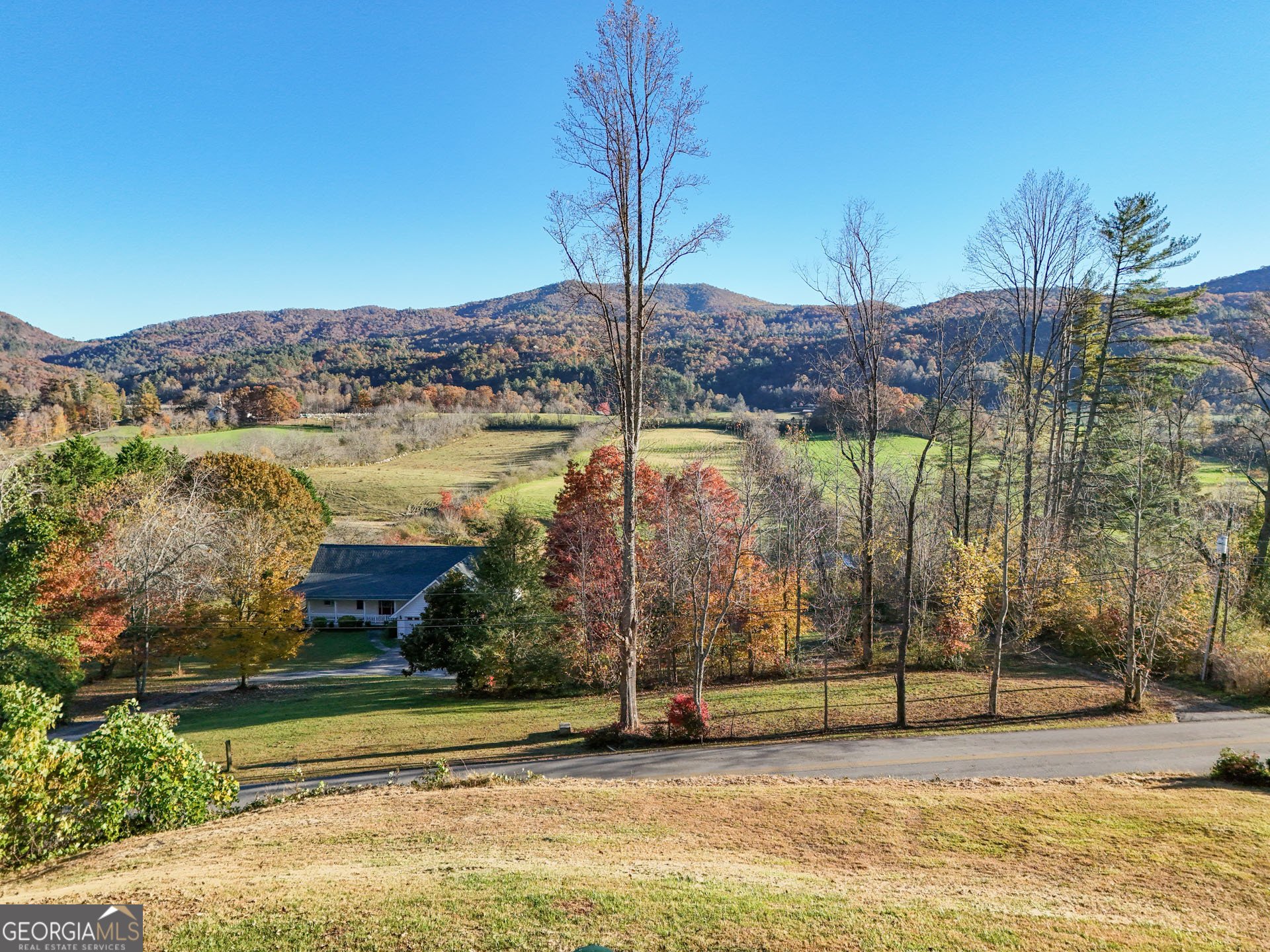 5019 Wolffork Road Rabun Gap, GA 30568 - Photo 47 of 52 a view of a swimming pool with a house in the background