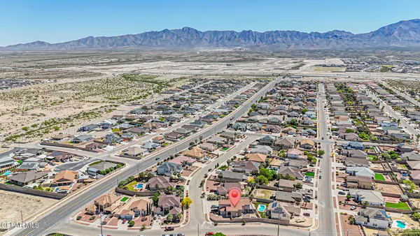 an aerial view of a house