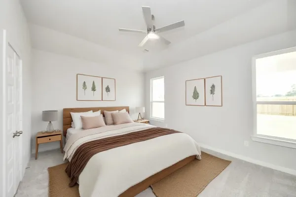 a bathroom with a double vanity sink and mirror