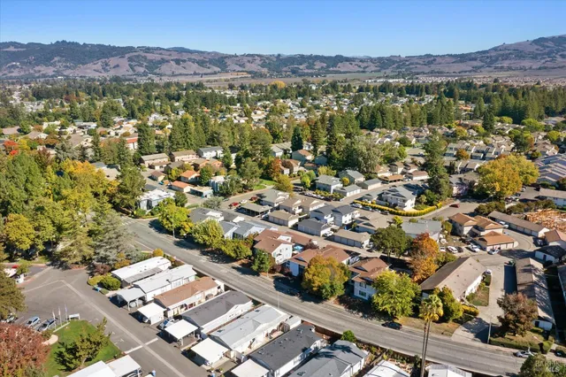 an aerial view of residential house with an outdoor space
