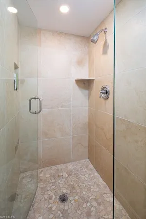 a bathroom with a shower