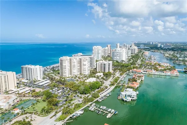 a view of a city with tall buildings