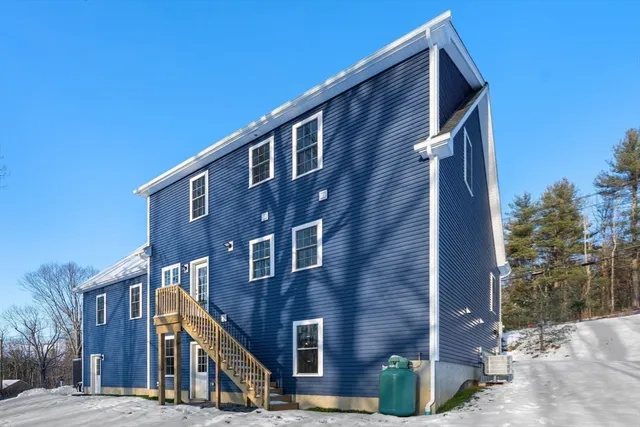 a front view of a building with street