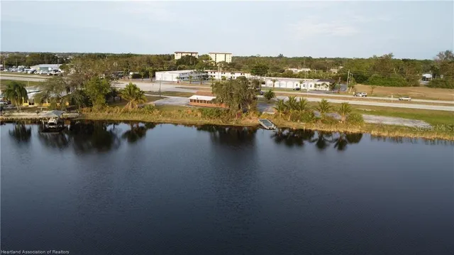 a view of a lake with a mountain