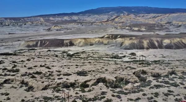 a view of a road with a mountain