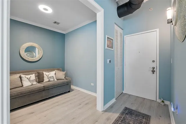 a living room with a couch and a coffee table