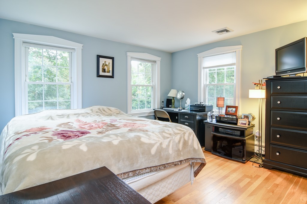 16 Tower Drive Dover, MA 02030 - Photo 21 of 42 a bedroom with a bed and a flat tv screen