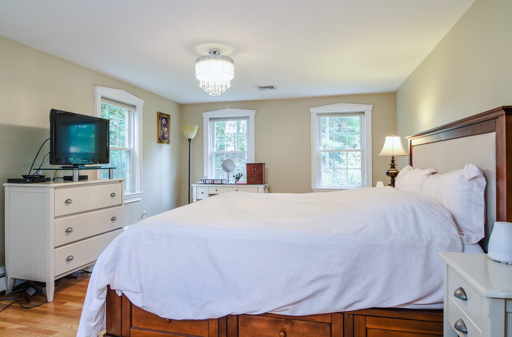 16 Tower Drive Dover, MA 02030 - Photo 25 of 42 a bedroom with a bed and a flat screen tv