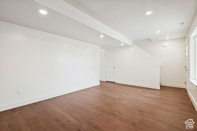 1615 North Angel Street, Unit I Layton, UT 84041 - Photo 15 of 56 Basement with wood finished floors and recessed lighting