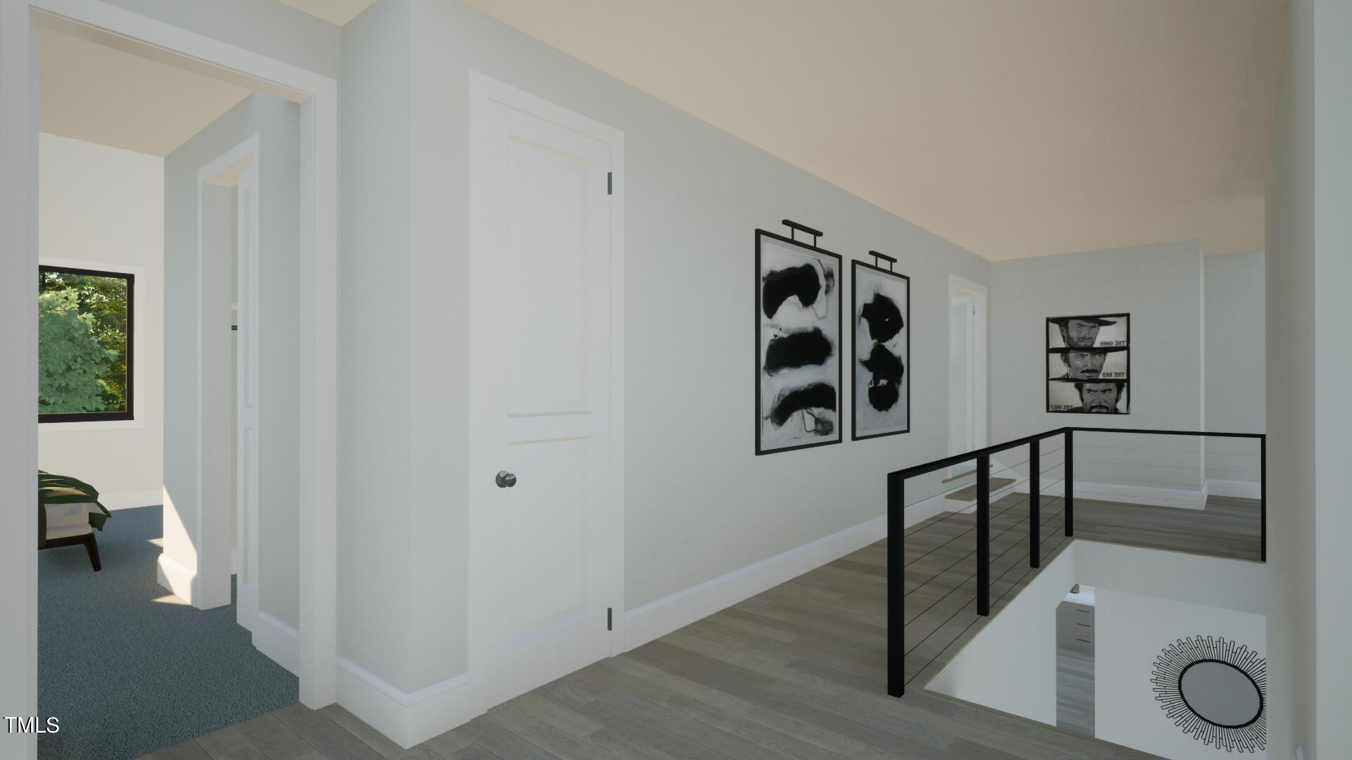1900 Ridge Road Raleigh, NC 27607 - Photo 20 of 52 a view of staircase with lots of frames on wall and a window