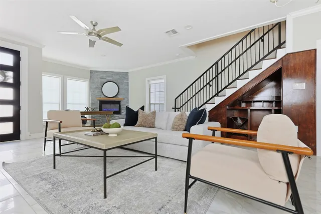 a workspace with wooden floor