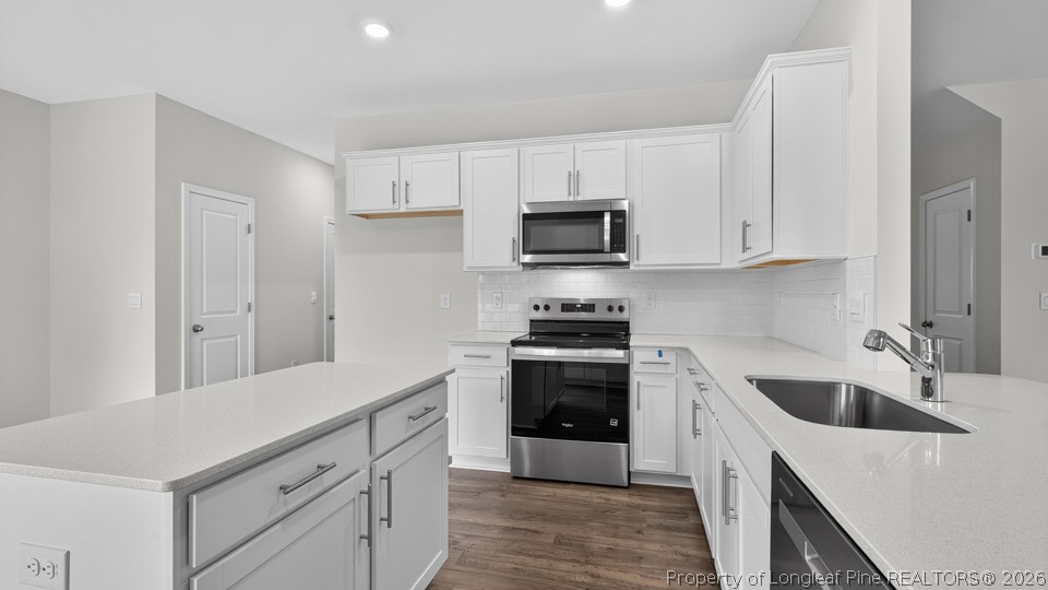 194 Fair Child Road Spring Lake, NC 28390 - Photo 9 of 33 a kitchen with white cabinets sink and stainless steel appliances