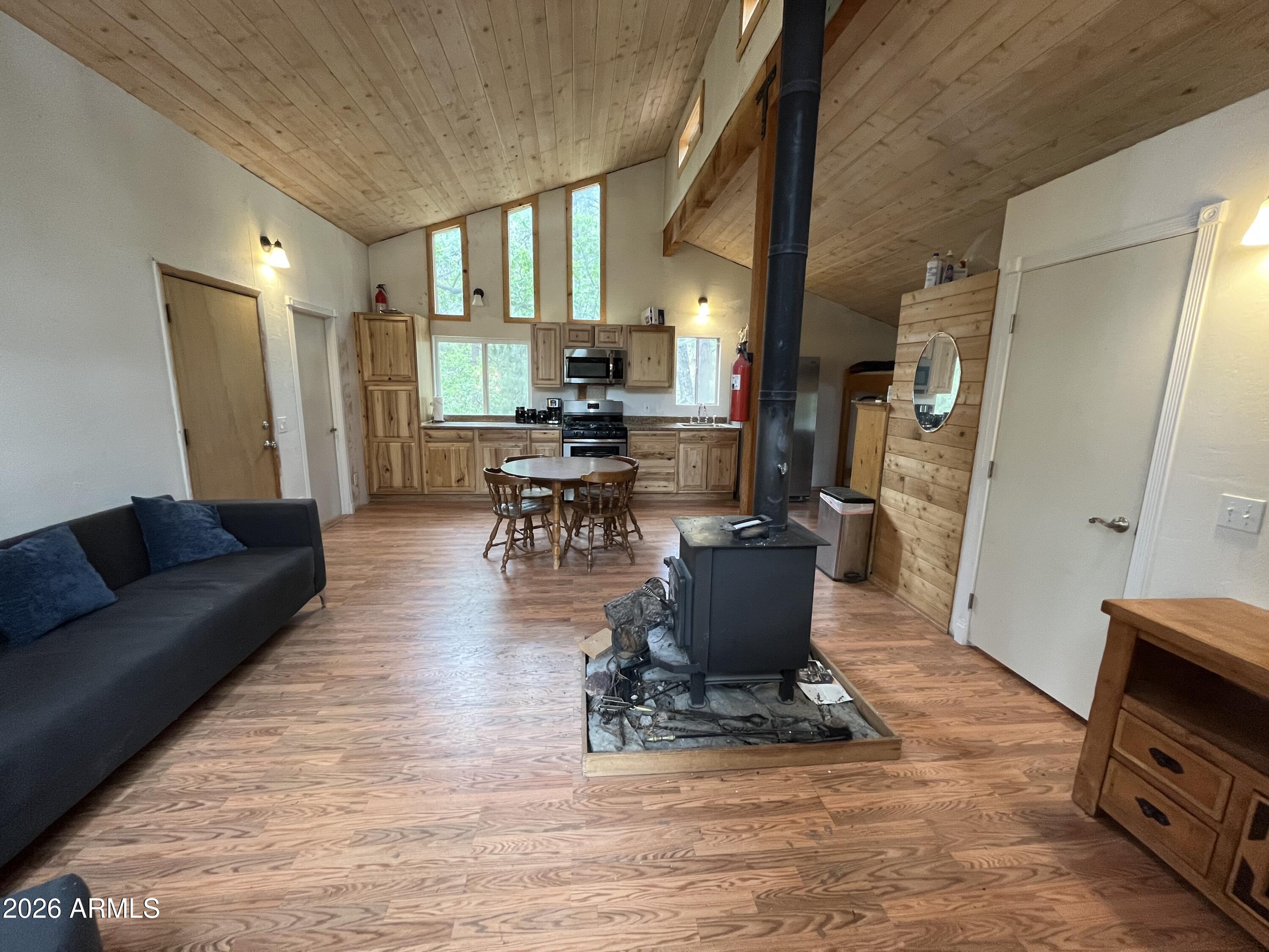 7070 East Wild Flower Road Crown King, AZ 86343 - Photo 8 of 14 Cozy wood burning stove