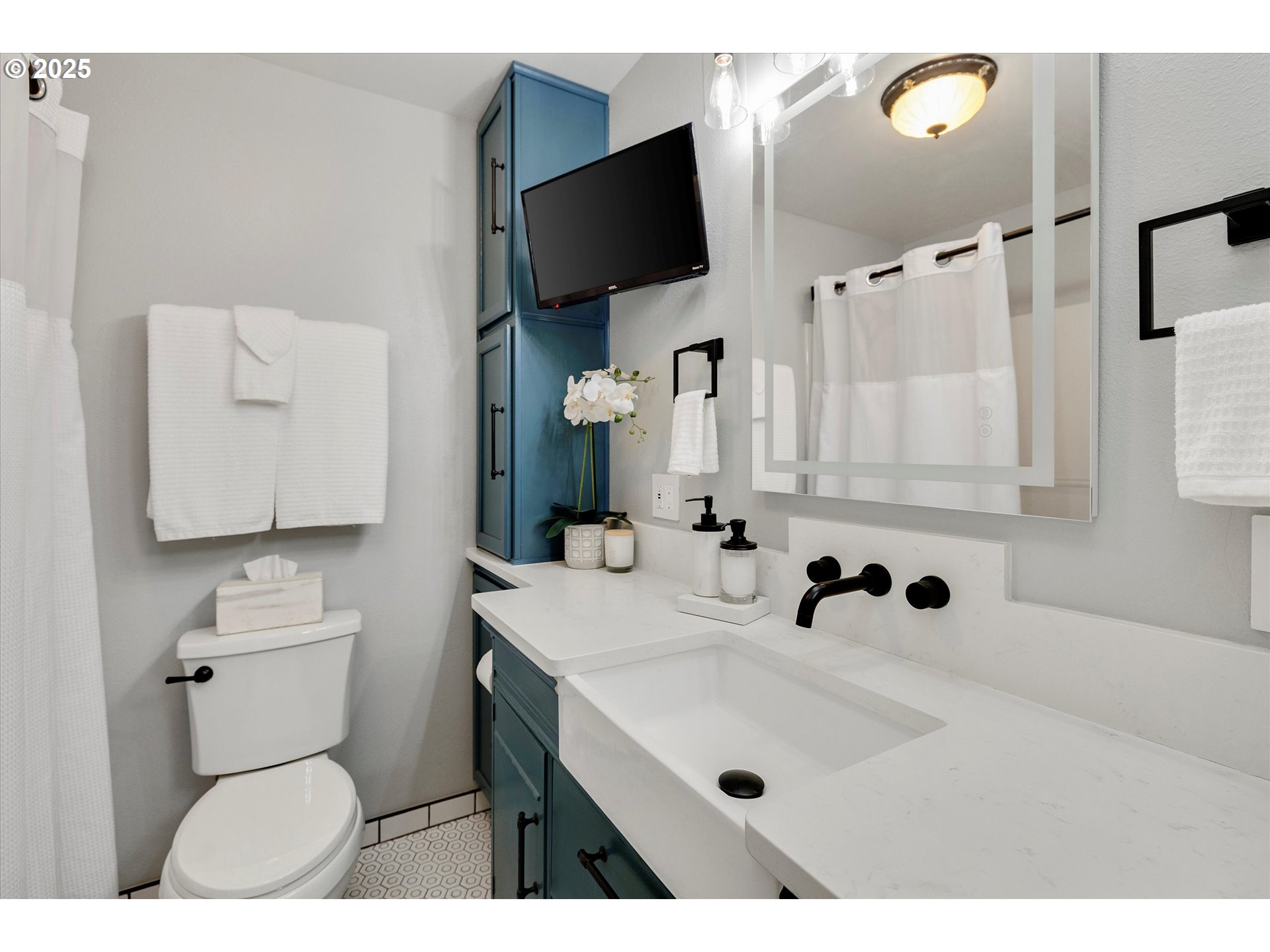 15451 Southeast Woodland Heights Road Amity, OR 97101 - Photo 29 of 48 a bathroom with a sink a toilet and mirror