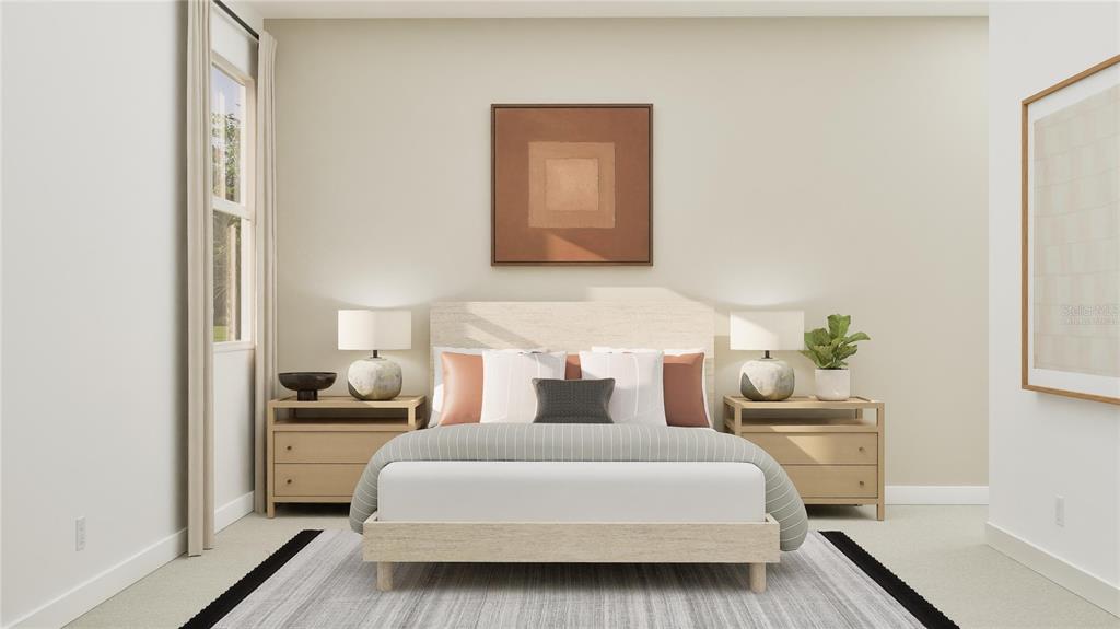 5653 Banyan Bay Road St. Cloud, FL 34771 - Photo 14 of 29 a bedroom with a bed and wooden floor