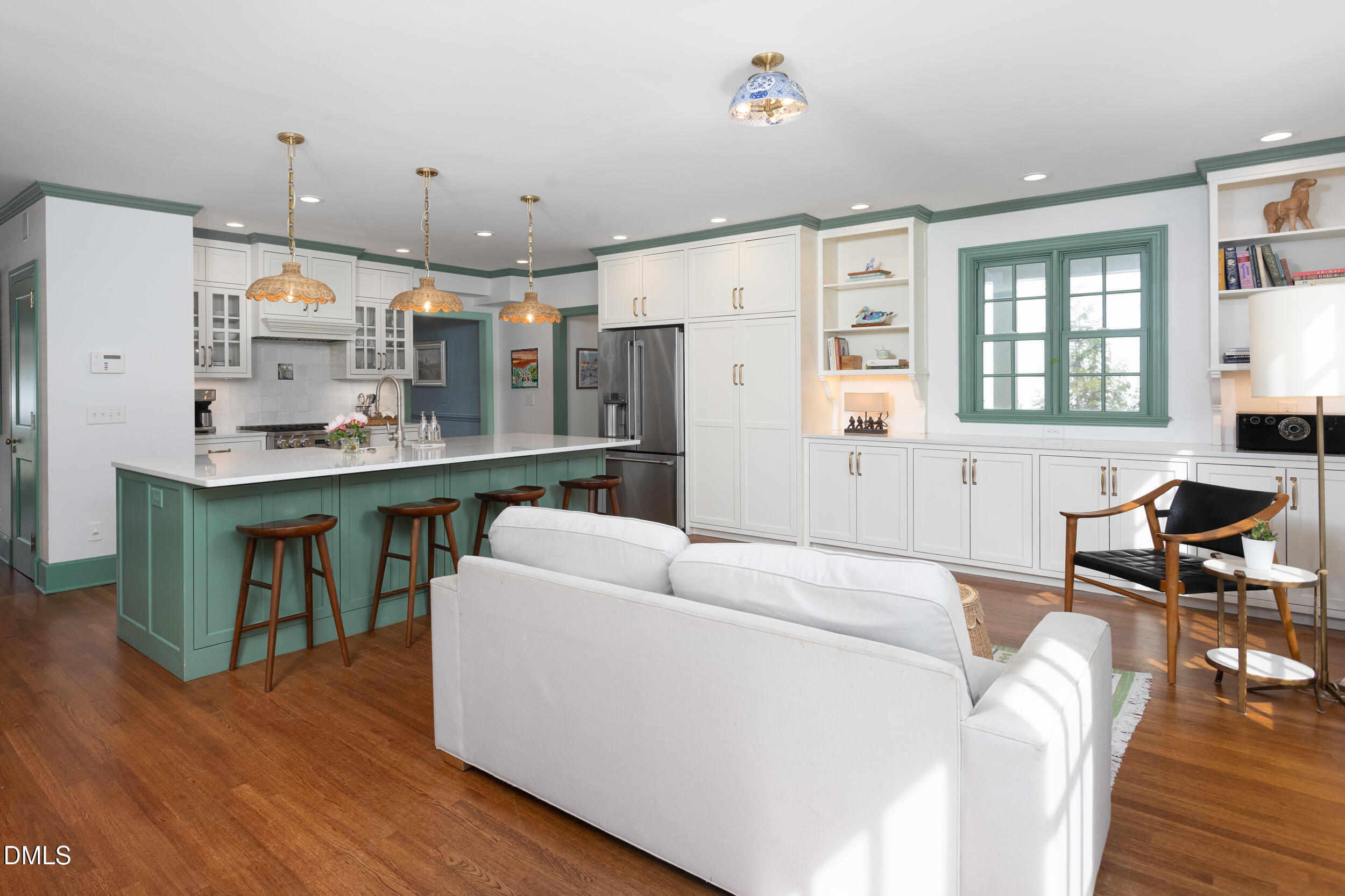 3433 Dover Road Durham, NC 27707 - Photo 12 of 56 a living room with furniture and a wooden floor