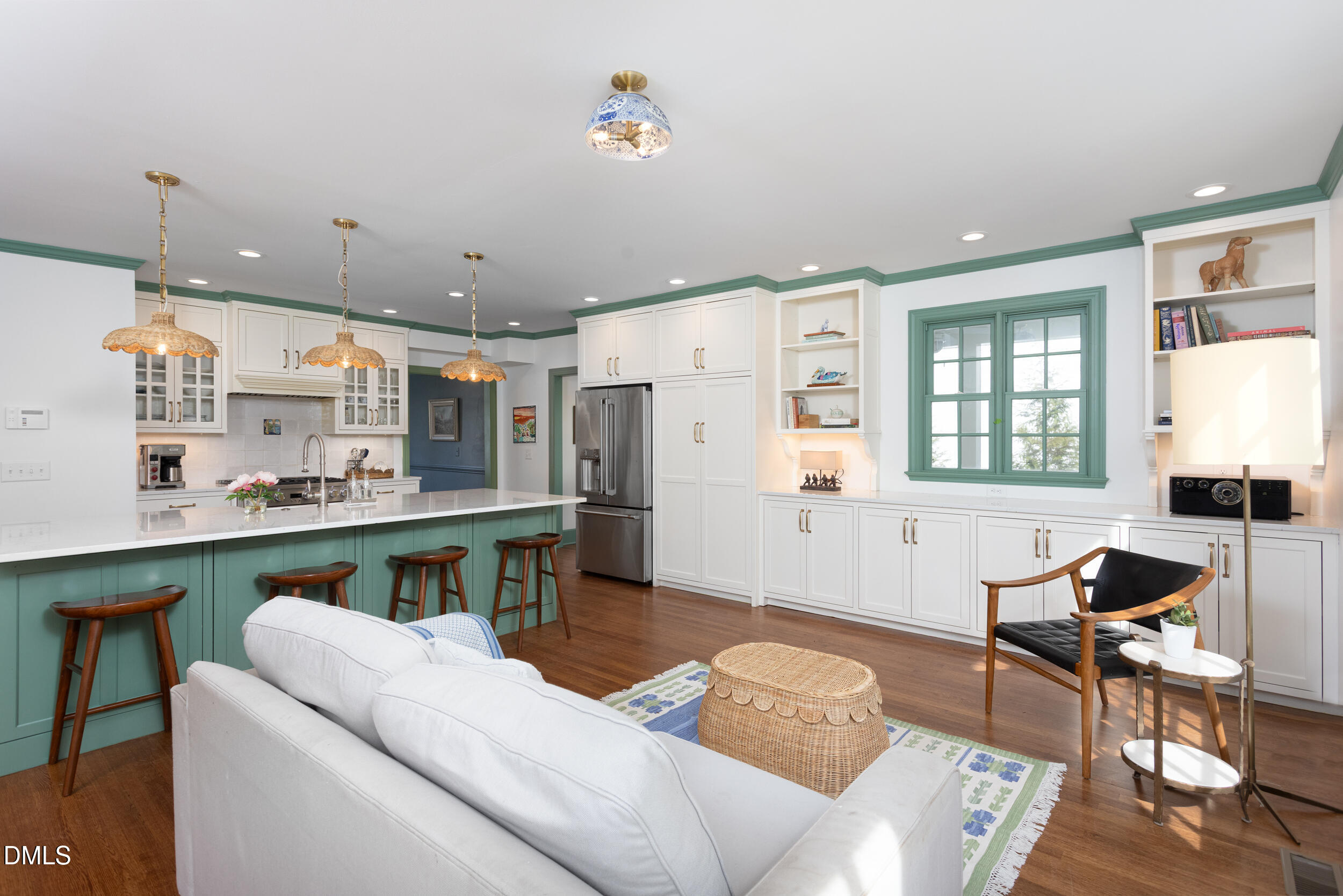 3433 Dover Road Durham, NC 27707 - Photo 17 of 56 a living room with furniture kitchen view and a window