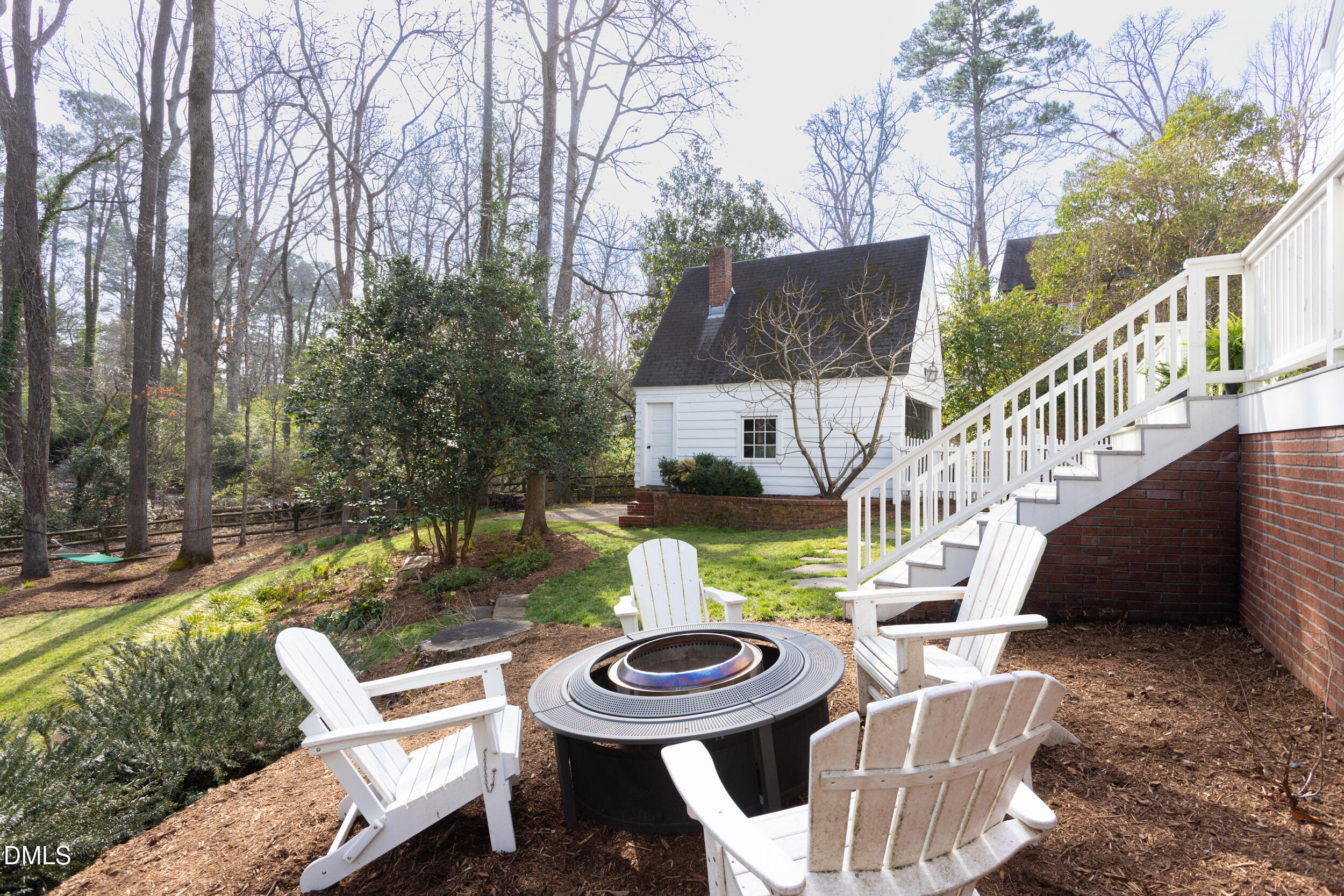 3433 Dover Road Durham, NC 27707 - Photo 46 of 56 a view of a house with backyard and furniture
