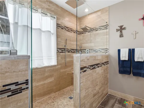 a bathroom with a shower
