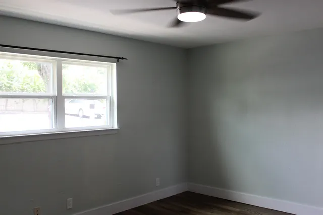 an empty room with a window