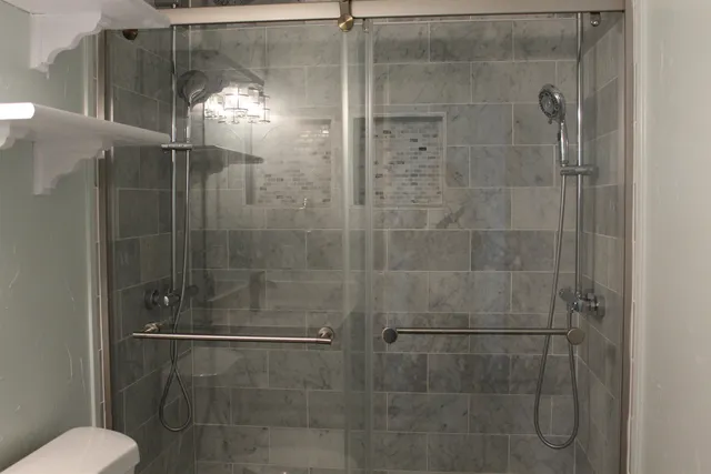 a bathroom with a shower
