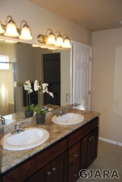 167 Red Rocks Street Fruita, CO 81521 - Photo 7 of 9 a bathroom with a granite countertop sink and a mirror