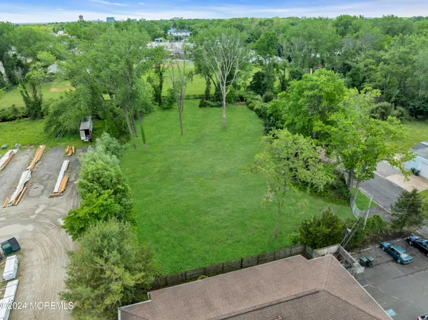 a view of a street with a houses