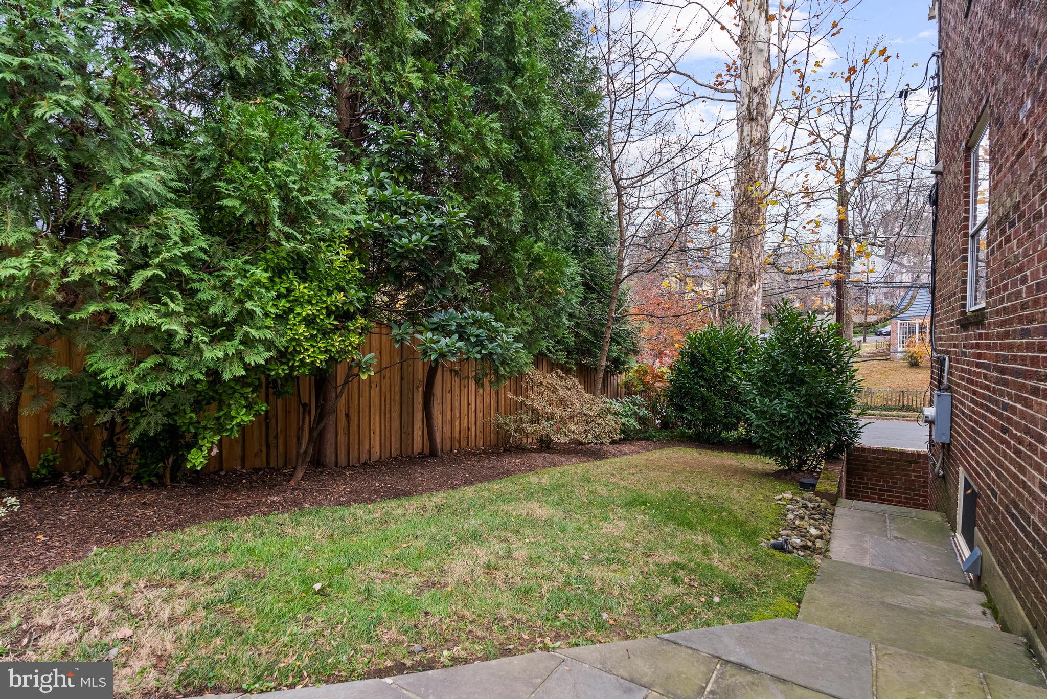 4213 Leland Street Chevy Chase, MD 20815 - Photo 29 of 33 a view of a backyard with large trees and a plants