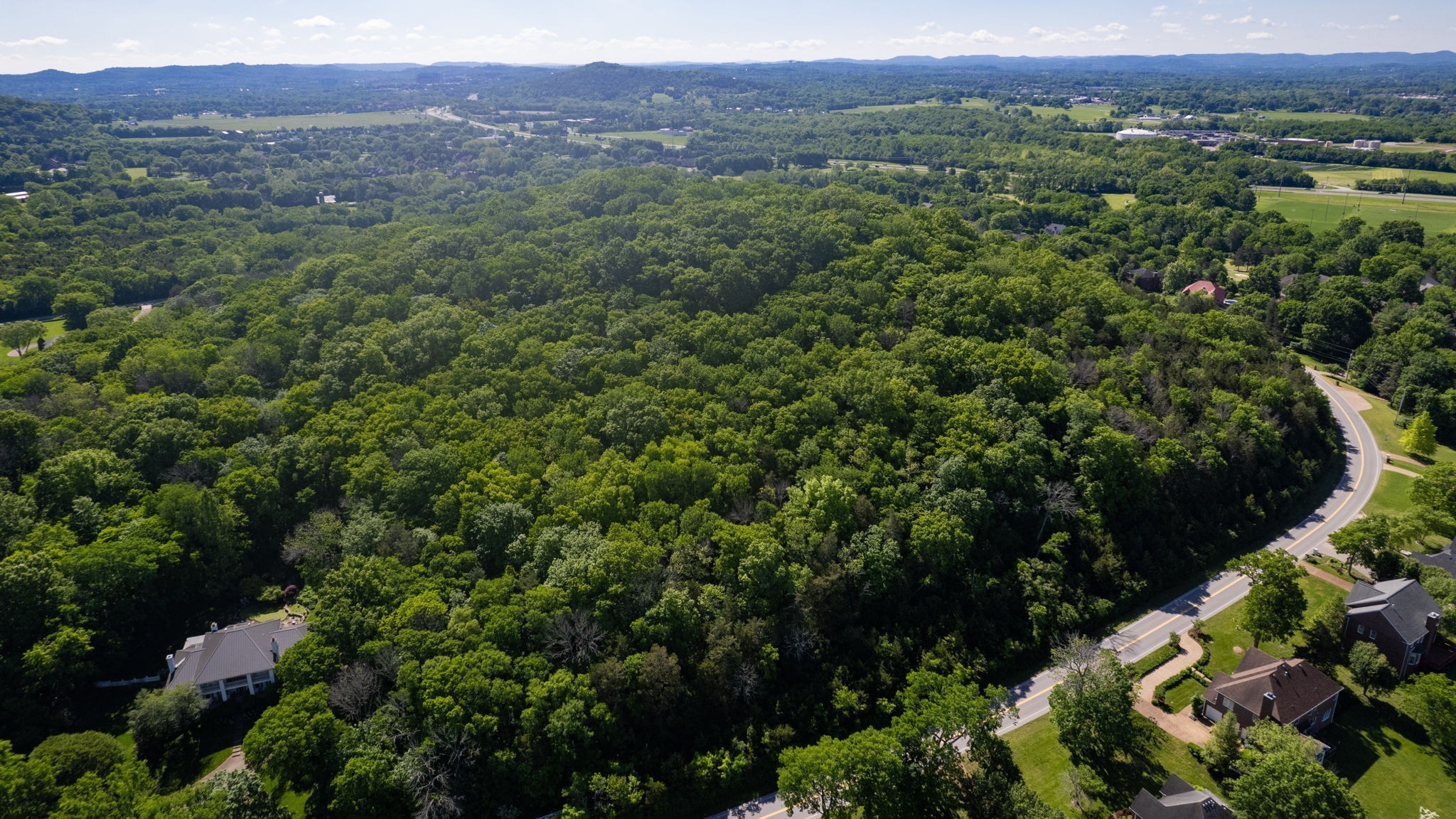 240 Spencer Creek Road Franklin, TN 37069 - Photo 11 of 16 a view of a lush green forest with trees and some houses