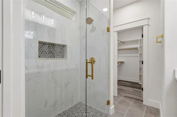 a bathroom with a shower