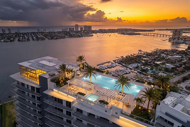 a view of a balcony with an ocean view