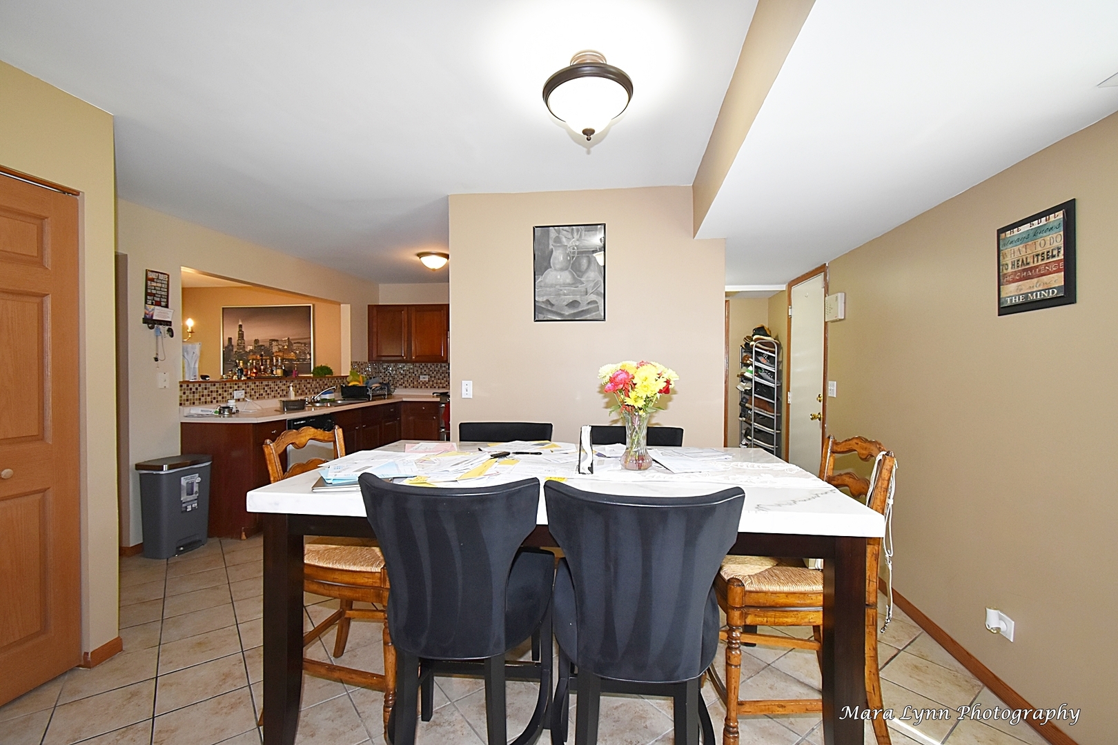 987 Symphony Drive Aurora, IL 60504 - Photo 8 of 27 a dining room with stainless steel appliances a table and chairs