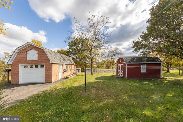 a view of a trees with backyard of house
