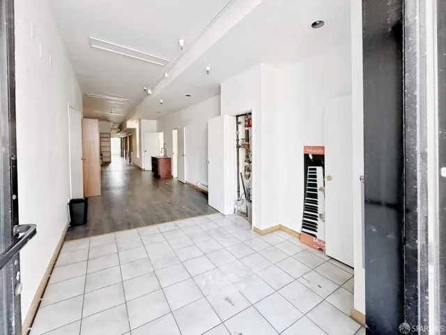 a room with a bed and a table